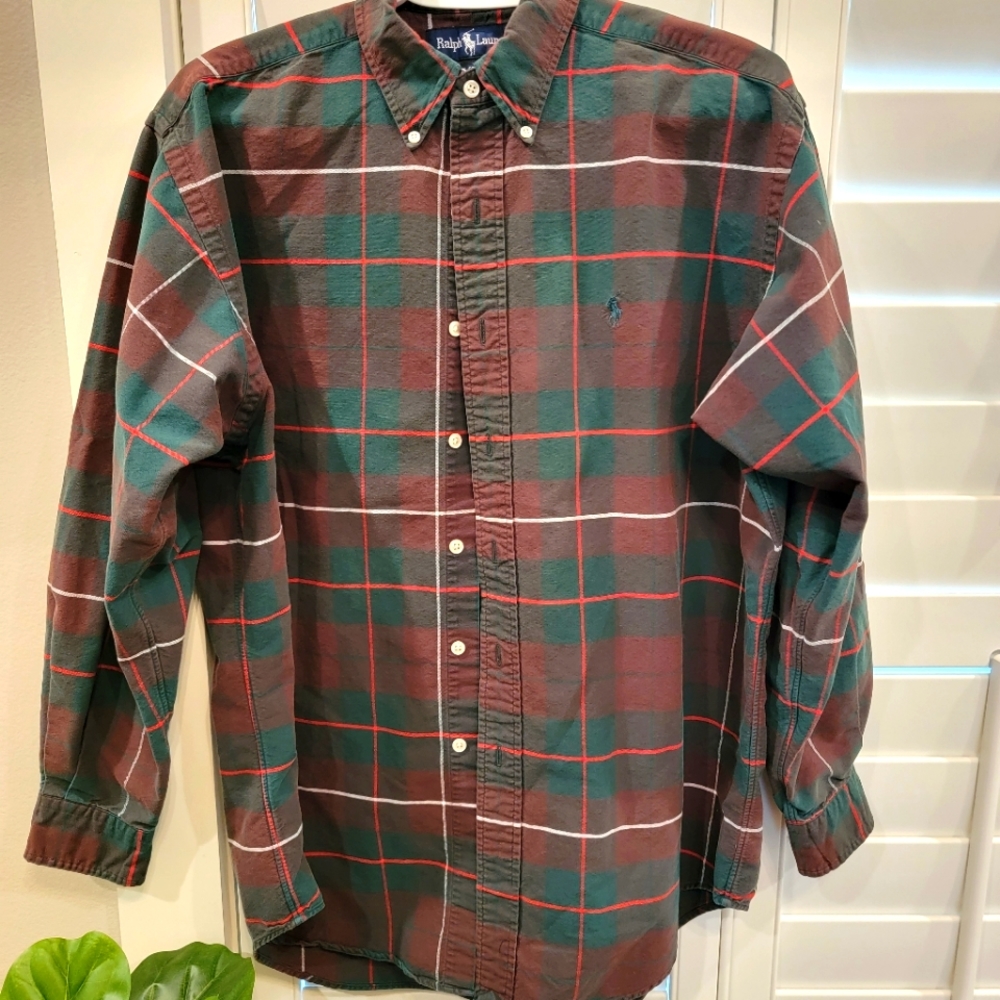 Mens Ralph Lauren Long Sleeve Button-Up Large